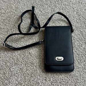 Women's Cross-Body Bag, Removable strap, EUC, Black, Cell holder